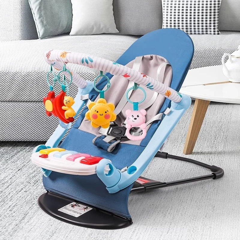 Mata edukacyjna dla niemowląt i krzesełko do huśtania, muzyczna mata do zabawy ze światłami, zabawka wspomagająca wczesny rozwój dla niemowląt i małych dzieci w wieku 0-18 miesięcy