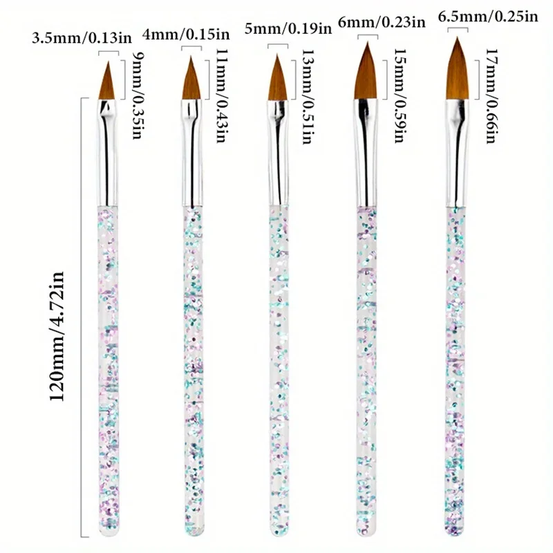 3/8 pezzi set di pennelli per nail art a strisce francesi punte per disegno a tratteggio pennelli per pittura su gel UV strumenti per manicure