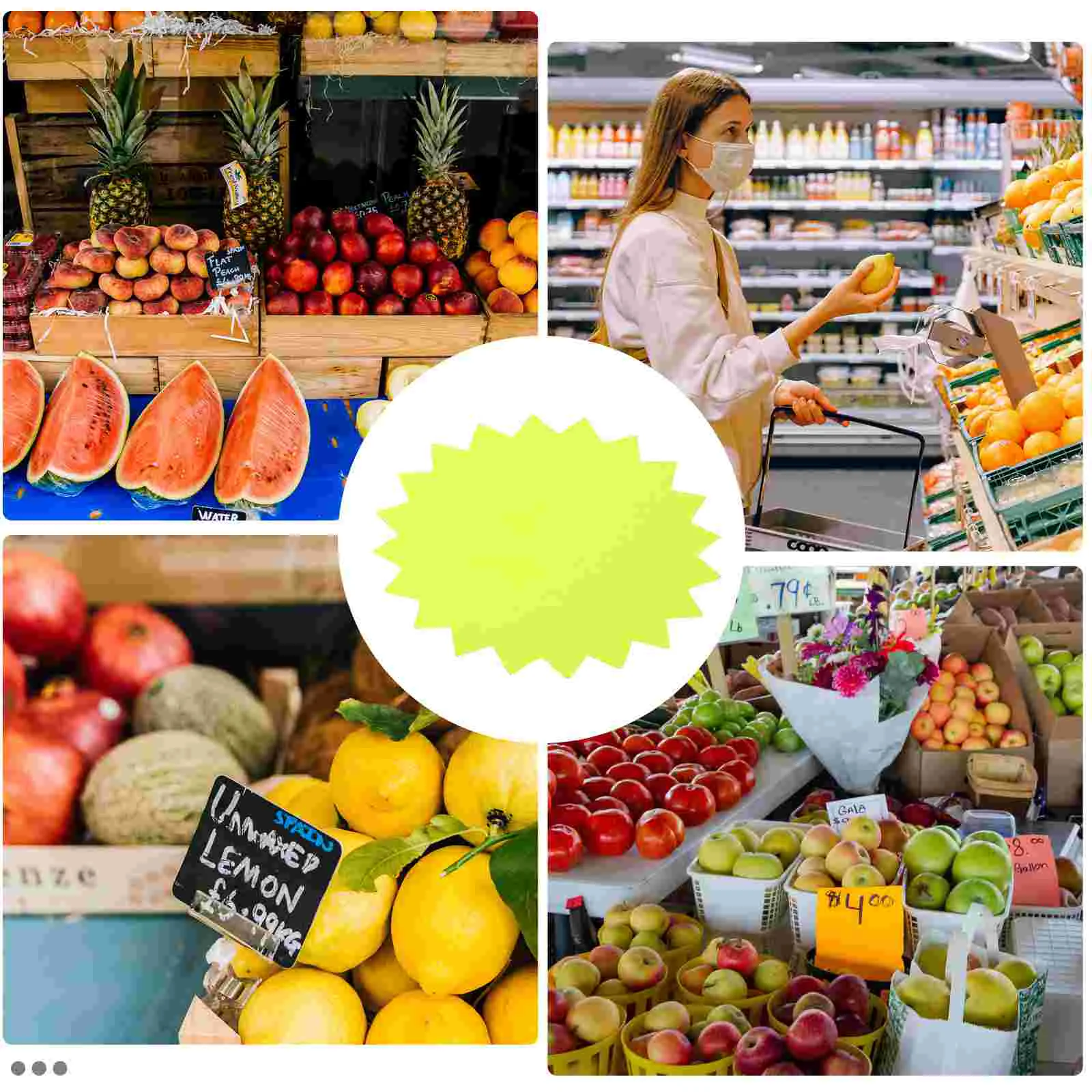 80 Pcs Shaped Sign Commodity Price Tag Neon Light Blank Advertising Paper Star Tags