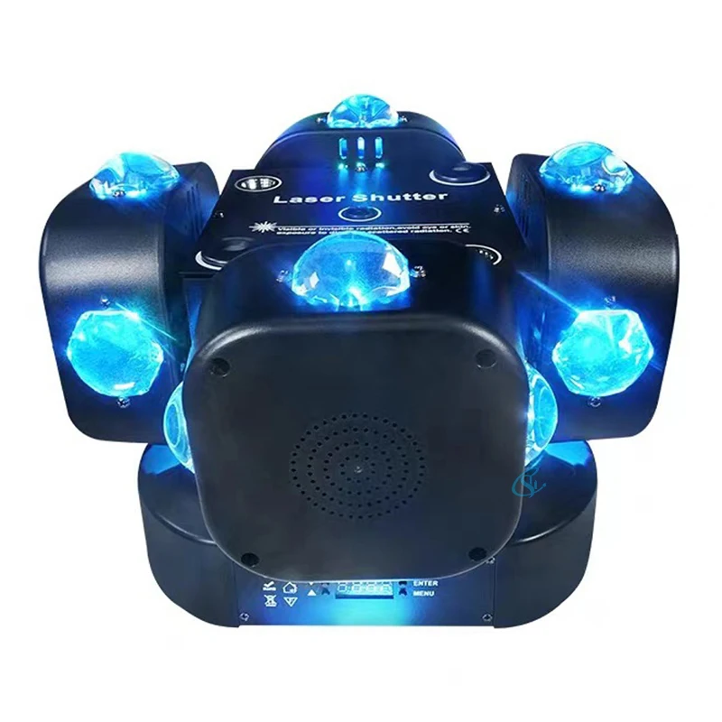 Rotating Beam Moving Head Light Stage Colorful LED Four-arm Ambient LED Light With Laser &Strobe DMX Control for DJ Disco Party