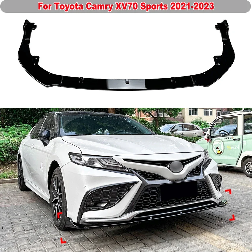 

Передний бампер для Toyota Camry XV70 Sports 2021-2023, нижний диффузор, спойлер, сплиттер, дефлектор, комплект кузова, автомобильные аксессуары