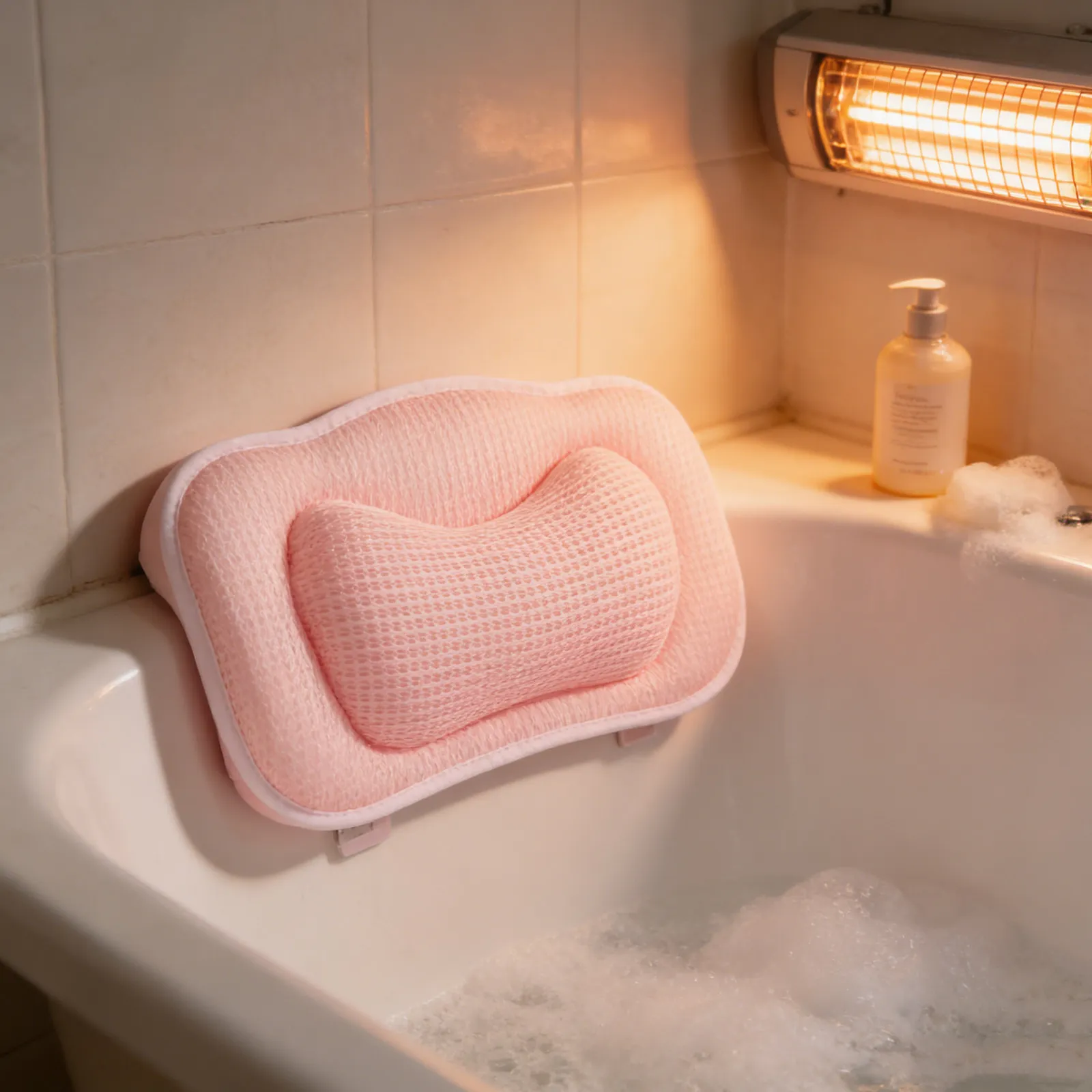 Bathtub Pillow Mesh Neck Support Non Slip Bath Cushion Suction Cups for Soaking Spa Relax Bathtub Pillow