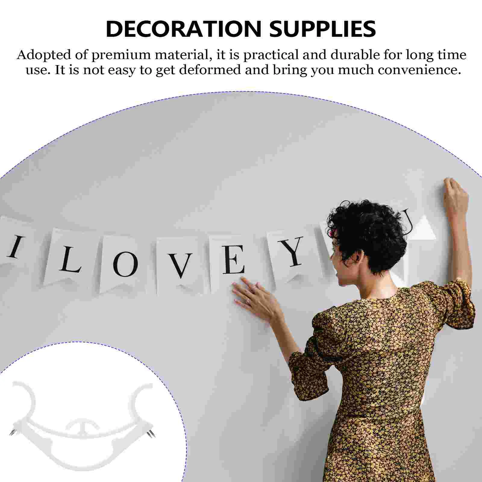 壁掛け式風船フック、プラスチック製ウォールクリップハンガー、キッチン用ガーランド、調理器具バンティングバナー