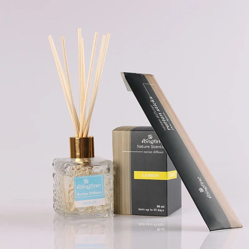 80ml French Flameless Reed Diffuser Oils with Diffuser Sticks Set, 20Scents Exquisite Packaging Office/Home Fragrance Decor Gift