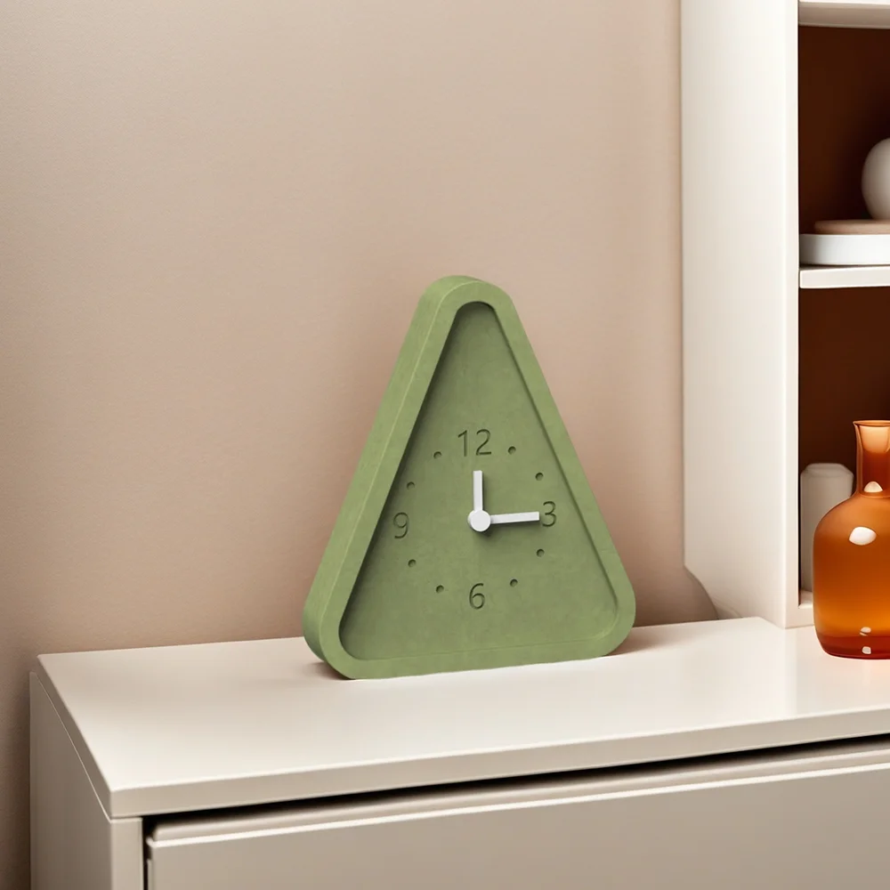 Geometric Triangle Clock Silicone Mold - DIY Cement/Gypsum Clock Mold，Unique Cement Timepiece Craft,Handmade Gift Idea molds