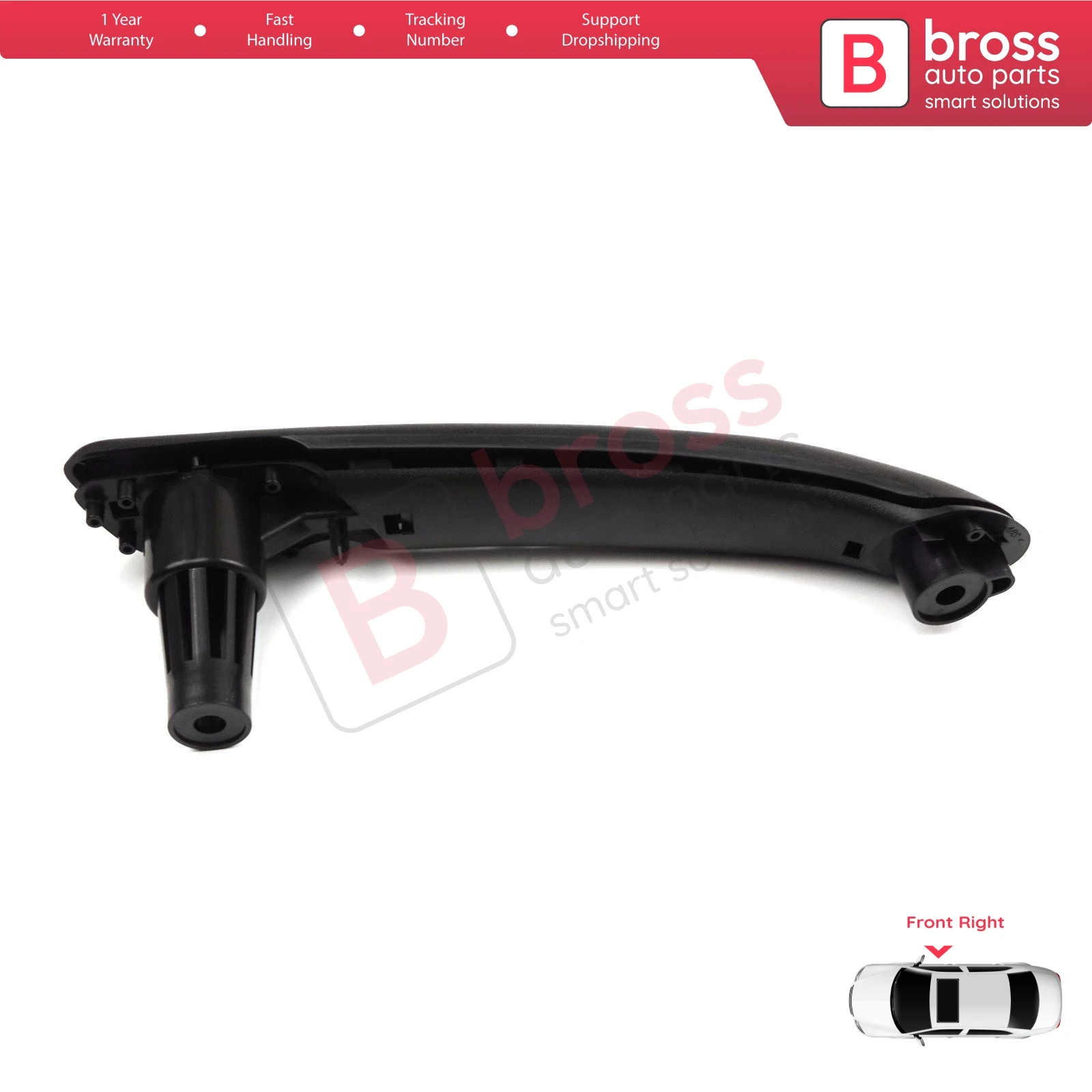 BDP1331-2 Front Right  Inner Door Handle Grip Black for Renault Kangoo MK2 Citan W415 NV250 2007-2021 8200548972