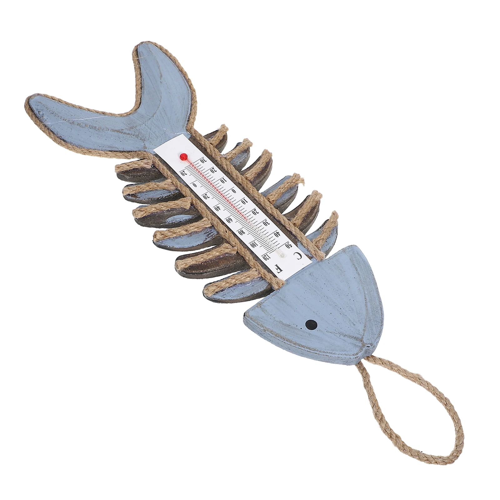 

Retro Fish Bone Thermometer Decorative Office Fishbone Wall Hanging Temperature Gauge Garden Climate Decoration