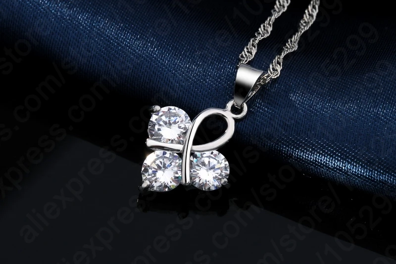 Nice Women Wedding Jewelry 925 Sterling Silver Cubic Zircon Cherry Shape Pendant  Jewelry Set Wholesale Factory Price