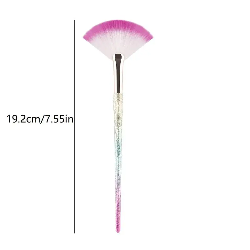 Picture 7: ●Large Flat Highlight Blush Fan-Shaped Makeup Brush Powder Loose Powder Face Brush Korean Soft Cosy Even Color Tools For Women