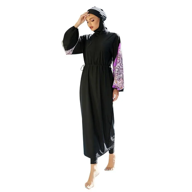 

Abaya Burkini Muslim Swimwear Hijab Femme Musulman 3pcs Swimsuit Muslim Swimming Suit For Women Modest Swimwear Lantern Sleeve