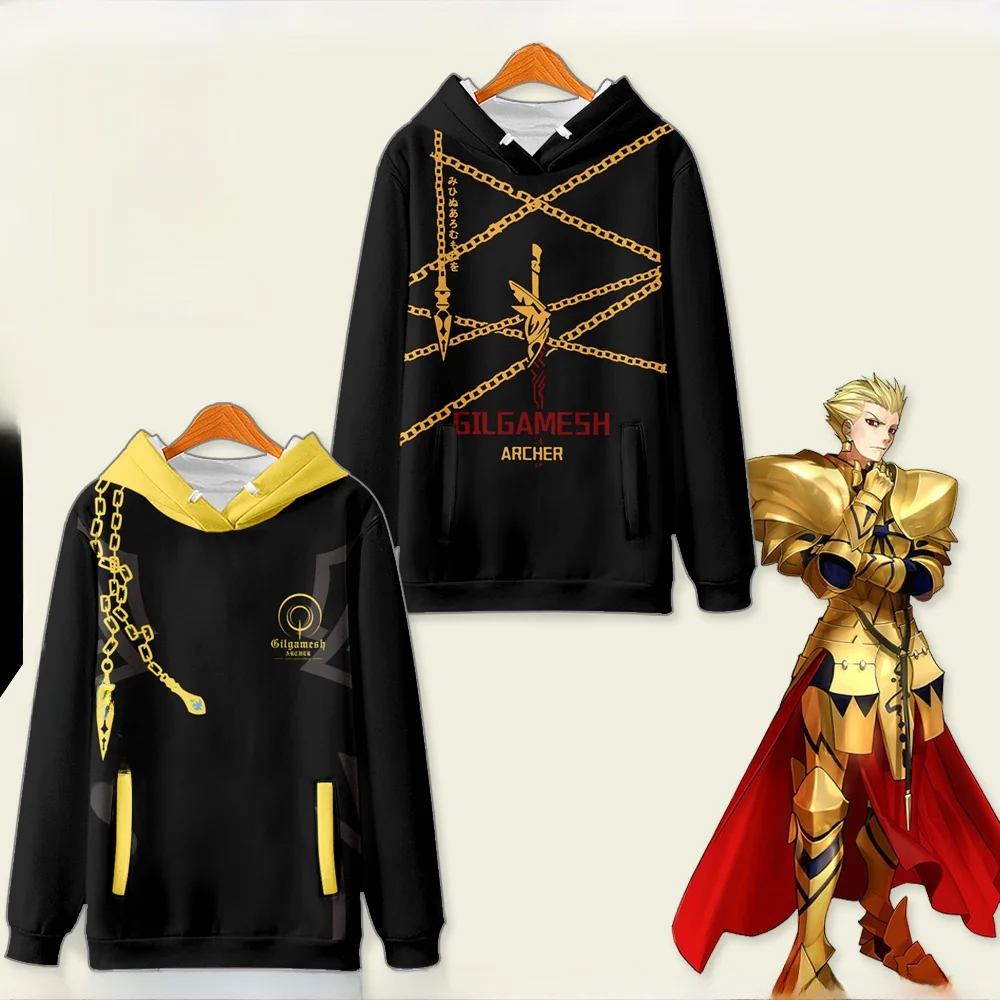 

Толстовка Fate Giame Fgo с длинными рукавами и флисовой подкладкой, осенне-зимняя повседневная свободная толстовка из полиэстера, молодежная модная одежда
