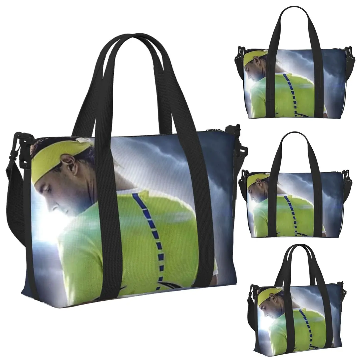 

Custom Art Rafael Nadal Beach Travel Bag Large Capacity Tote Bags for Gym Sport Women Shopping Duffle Shoulder Bag