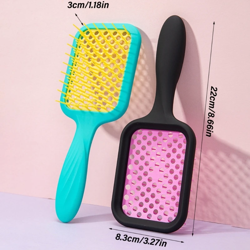 مشط الشعر لفك تشابك الشعر، فرشاة تدليك الشعر، مشط الشعر المجوف