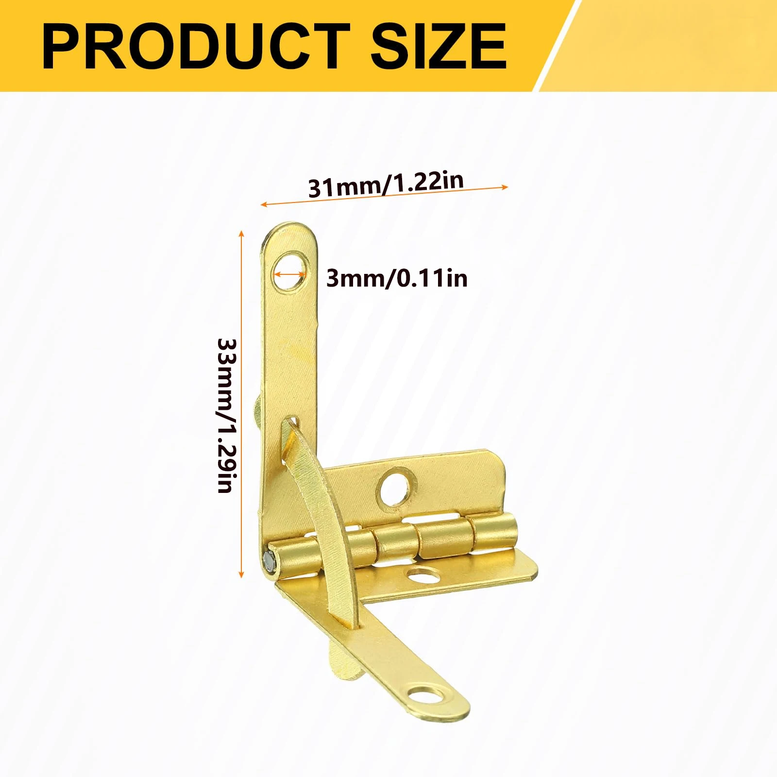 10pcs 90 Degree 31X33mm Angle Wooden Box Supports Hinge for Small Wooden Jewelry Wine Case Watch Box Wooden Lid