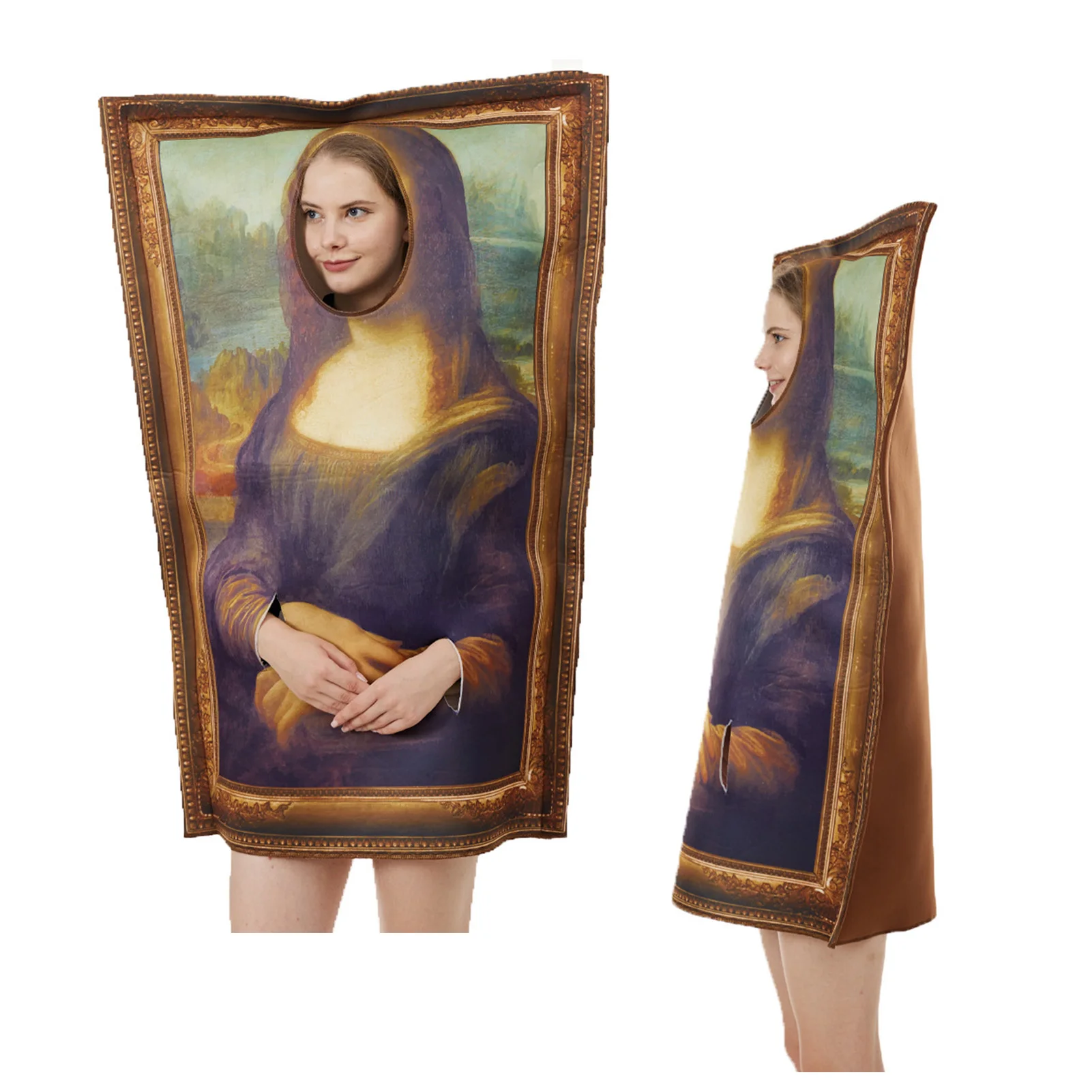 Halloween Mural Costume for Adults Funny Famous Paintings Cosplay Outfits for Halloween Bar Party Performance