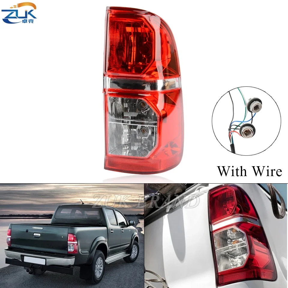 ZUK Auto Tail Lamp Assy With Harness Left Right For Toyota For Hilux 2011-2014 Without Bulb Rear Combination Lamp