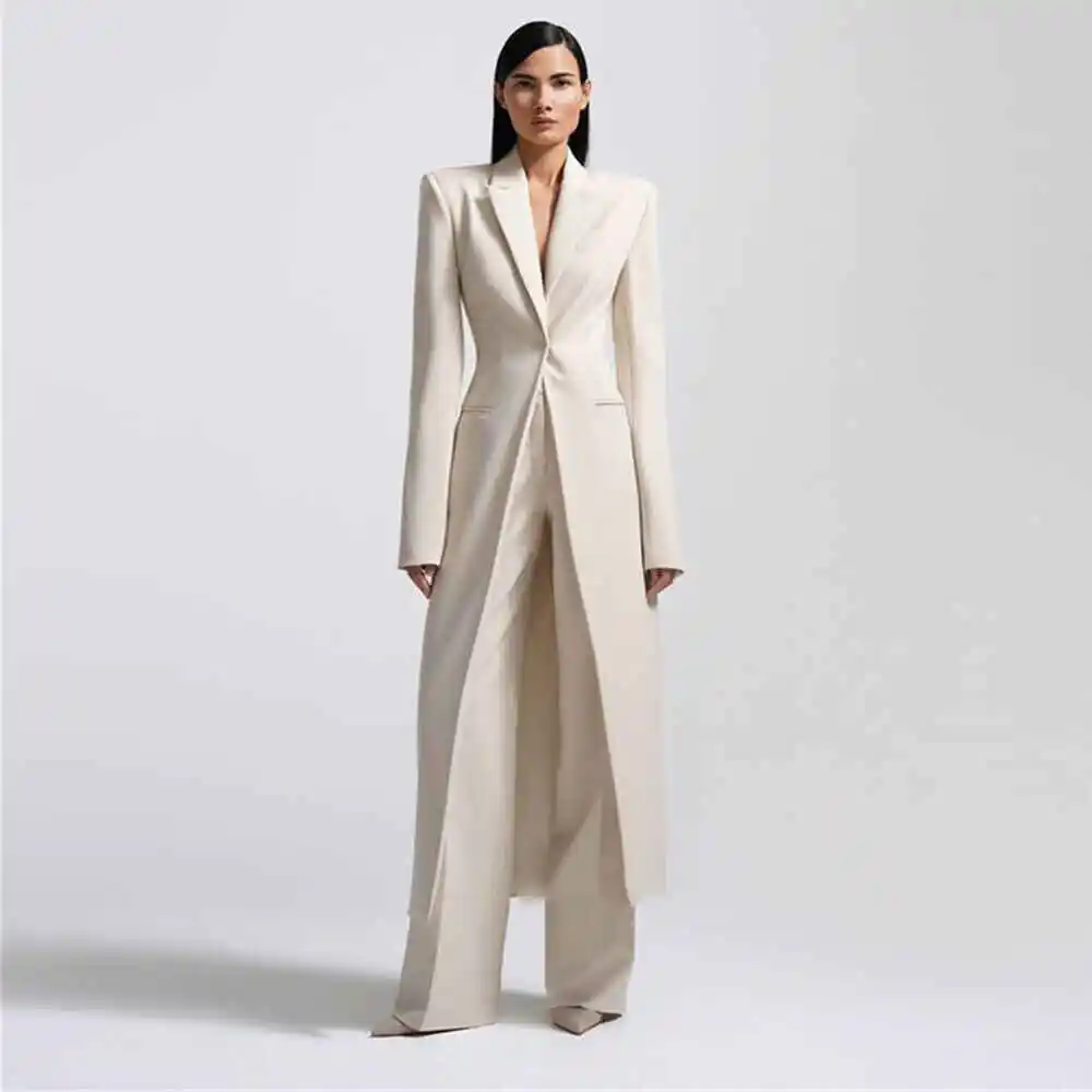 Spring Fashion Candy Color Women Long Jacket Suits Ladies Prom Evening Guest Formal Wear Custom Made (Jacket+Pants)