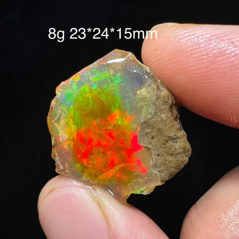 천연 컬러풀 에티오피아 오팔 원석 (물에 닿으면 색이 변함) 치유 보석 조명 아래 촬영 시 작은 흠집이 있을 수 있음