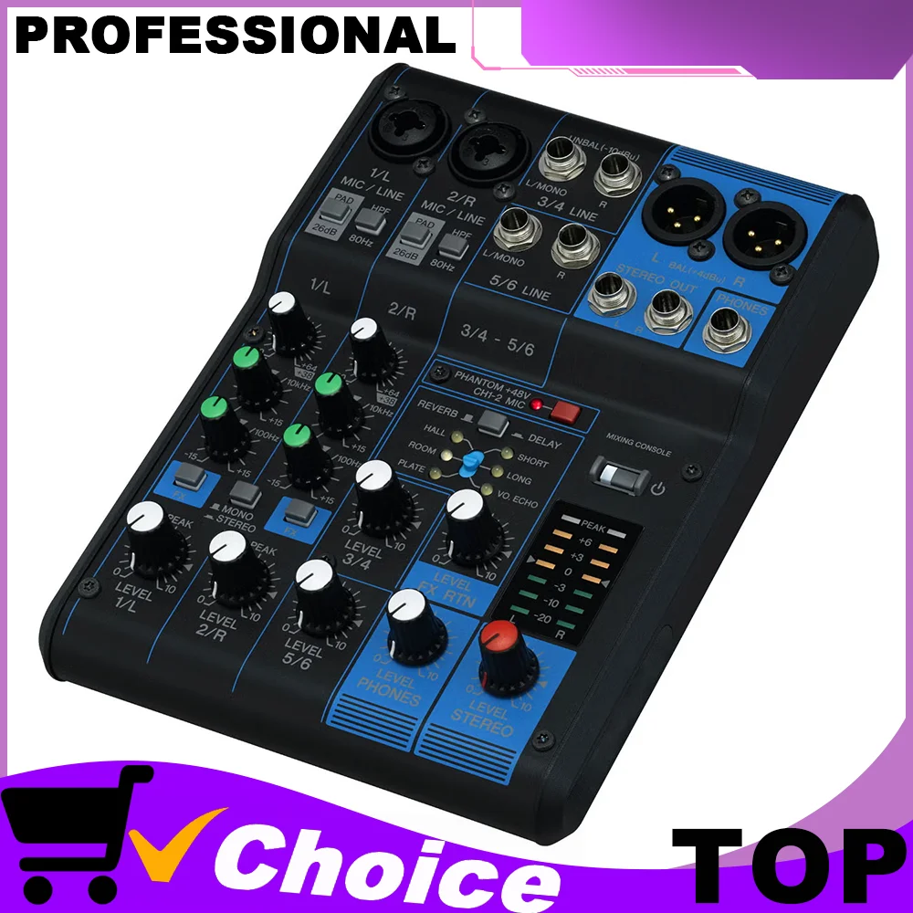 جهاز مزج الصوت الاحترافي 6 قنوات MG06X MG06XU وحدة تحكم الصوت مع واجهة XLR 48 فولت 10 مدخلات ستيريو لتسجيل الكمبيوتر والكاريوكي