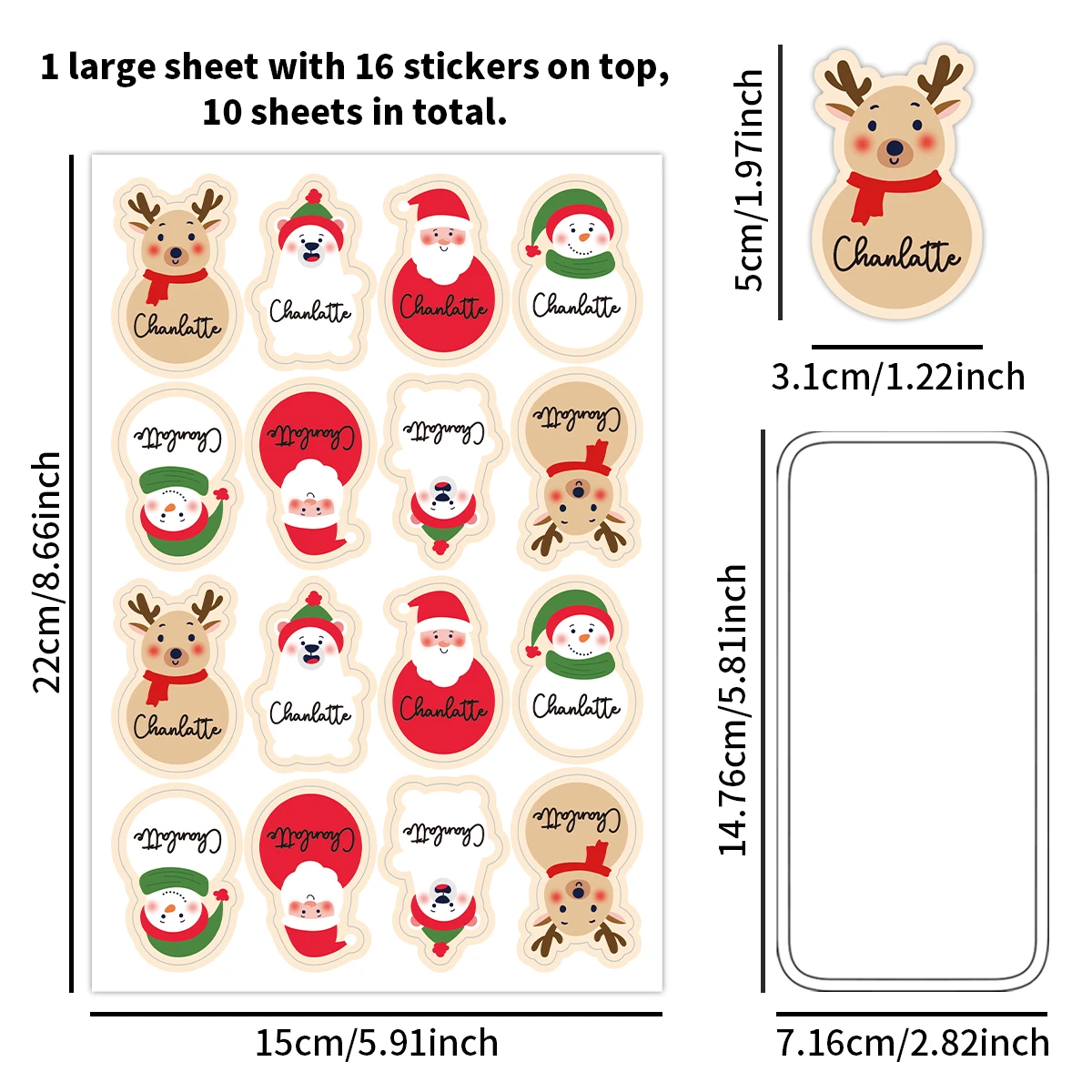 160 قطعة/10 ورقة ملصقات اسم عيد الميلاد المخصصة ، تسميات شخصية لعلامات الهدايا ذاتية الصنع ، سكرابوكينغ ، ديكور منزلي للحفلات ، أختام الحروف