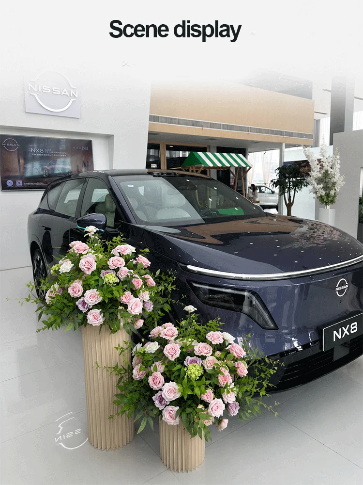 Luxuriöse künstliche rosa Rosen- und grüne Pflanzen-Blumenkugel als Tischdekoration für Hochzeiten und Events, als Wegleiter und Requisiten für Blumenarrangements. – Detail 4