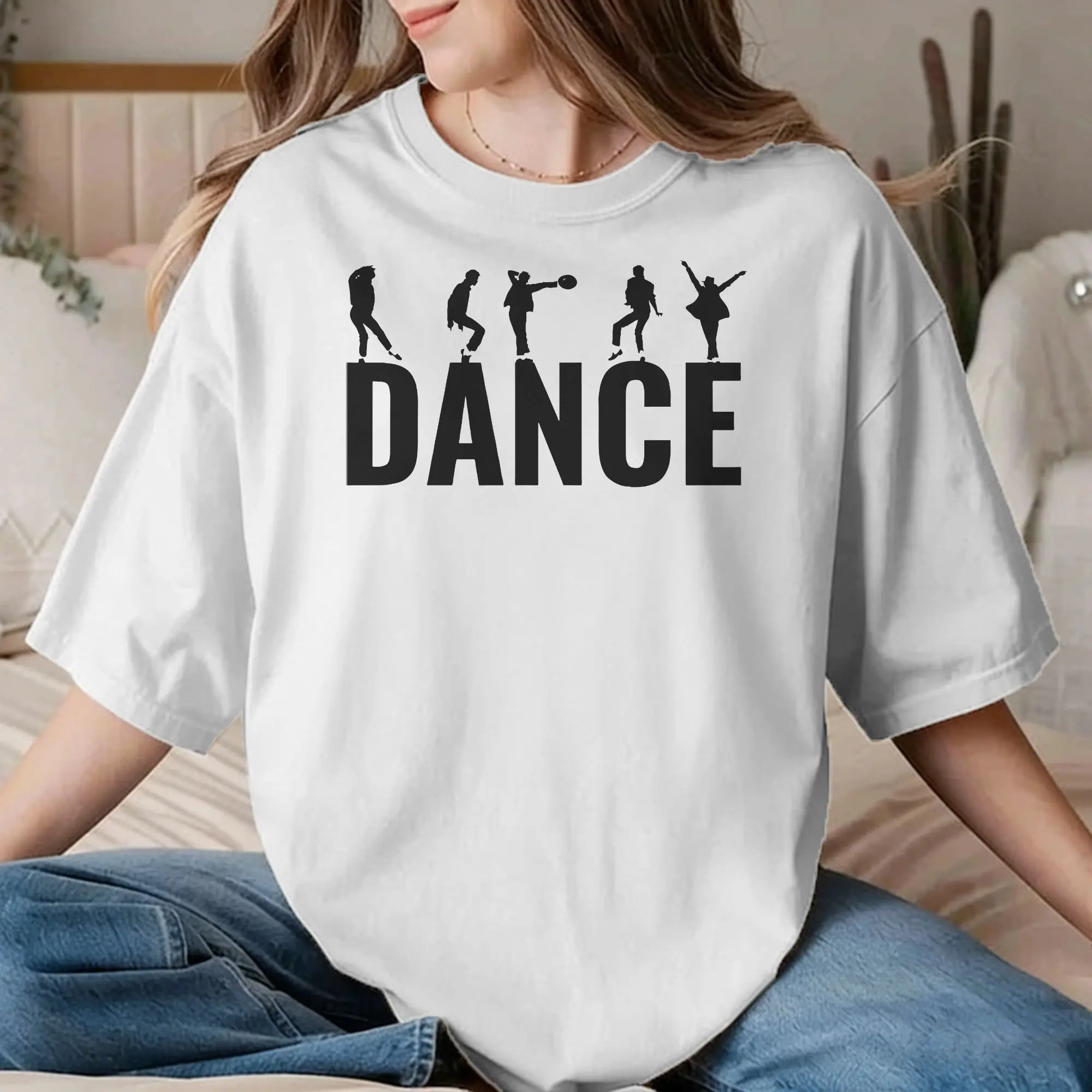 Fashion MJ Dance Dancing Dancer T-Shirts for Men Women Round Collar 100% Cotton T Shirt Music Short Sleeve Tee Shirt Unique Tops
