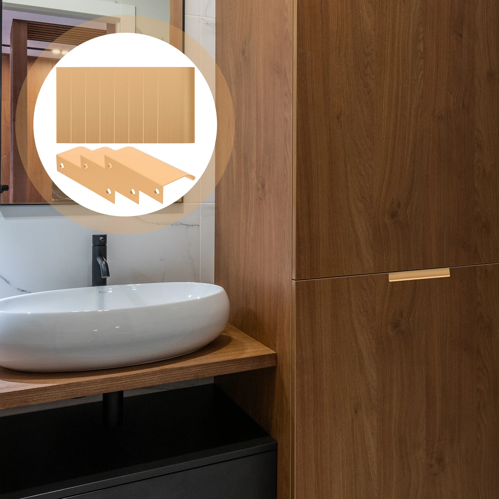 

10 шт. встраиваемые ручки шкафа, скрытые ручки для ящиков, без сверла, мебельные ручки для кухни, ванной комнаты, шкафа, алюминиевый сплав, золото