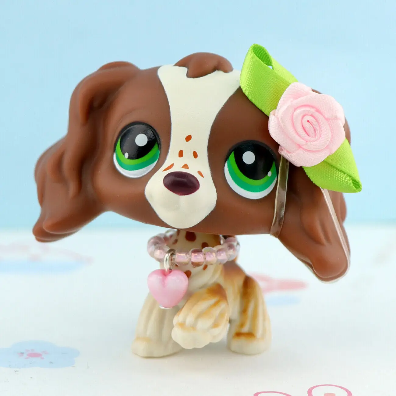 4PCS Pet Shop Cat 468 Collie 67 Gray 363 and Cocker Spaniel#156 Tan Hair Green Eyes with Accessories Cute Girl Gift