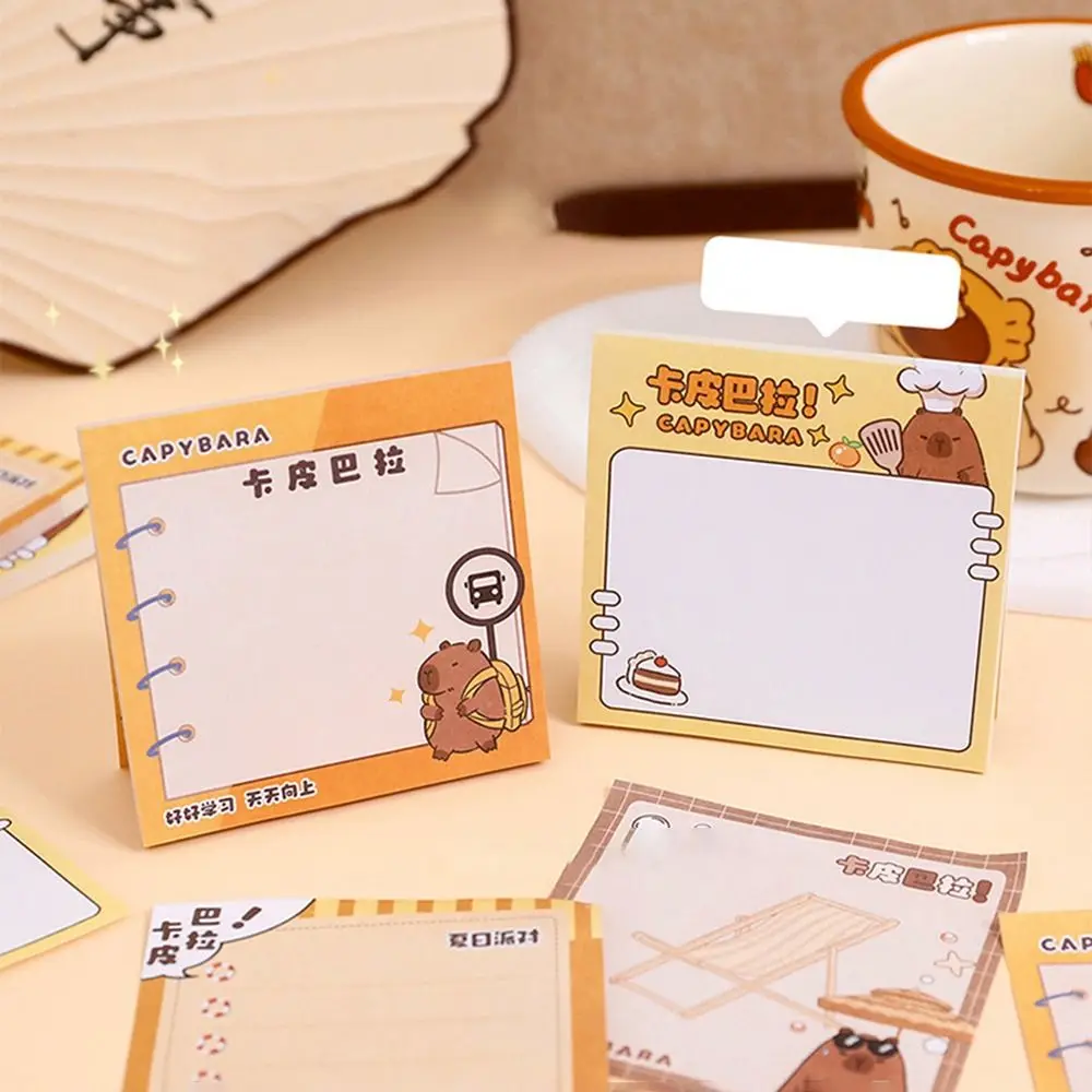 50 pieces Kawaii Capybara Memo Pad N Times Ins Cartoon Message Notes Gumming Multi-purpose Index bookmarks Message Notes