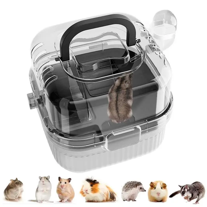 New Hamster Cage Portable Translucent Outer Basket Flower Branch Mouses Golden Wire Bear Panoramic Outer Bag Pet Supplies