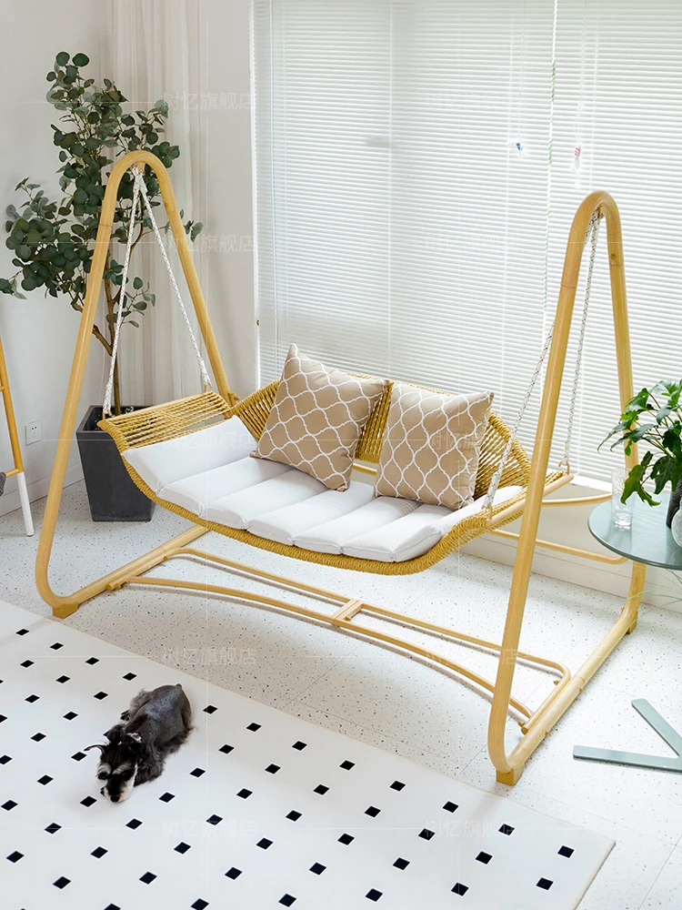 Flower Outdoor Swing Courtyard Outdoor Garden Yard Terrace Internet Celebrity Swing Rocking Chair Glider Hanging Basket Hammock