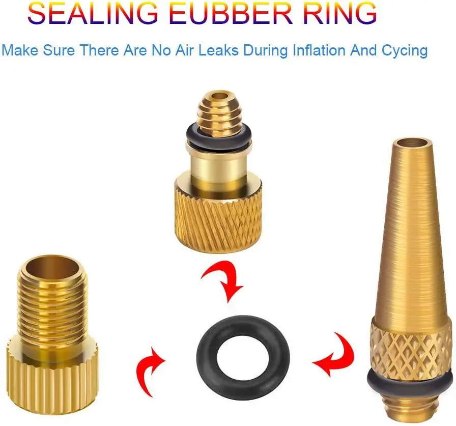 Fahrrad-Luftventil-Adapter-Set Fahrradventil-Set SV AV DV Fahrradpumpe – Detail 5