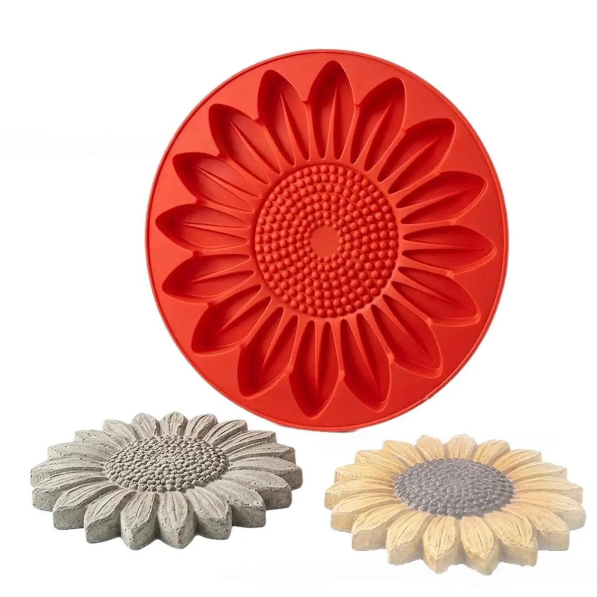 Sunflower Stepping Stone Mold, Reusable DIY Concrete Garden Path Maker Mould view 6