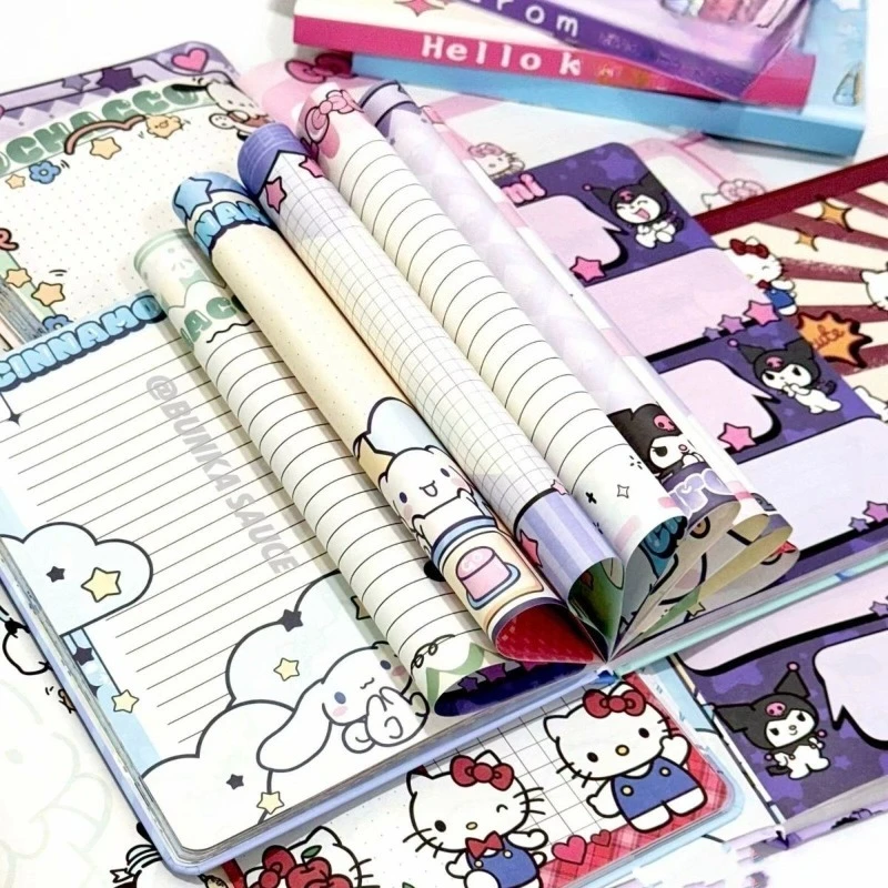 دفتر ملاحظات سانريو هالو كيتي سينامورول بوشاكو أنيمي ثنائي الأبعاد للطلاب صفحات ملونة عالية الجودة هدايا دفتر الأستاذ