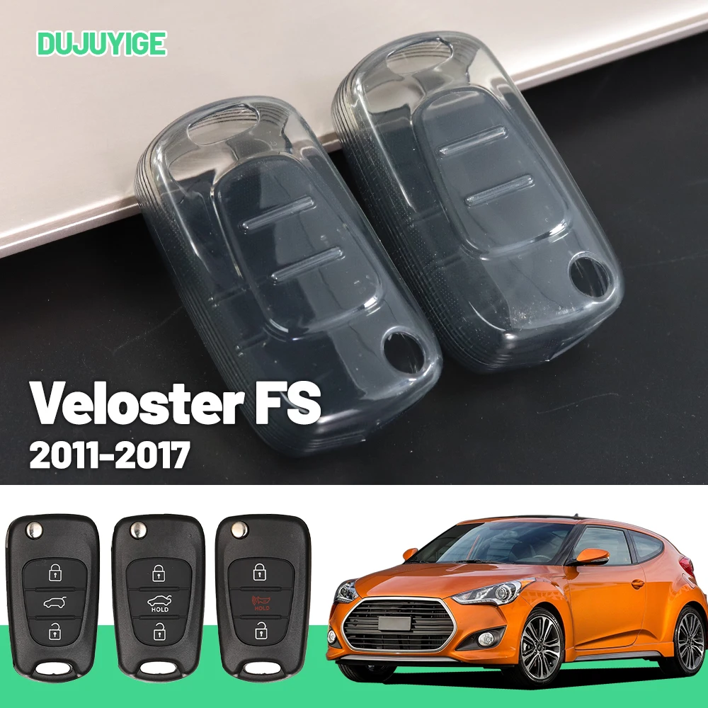 

Clear TPU Car Key Case For Hyundai Veloster FS 2011-2017 Key Fob Cover Protector Shell Auto Accessories 2012 2013 2014 2015 2016