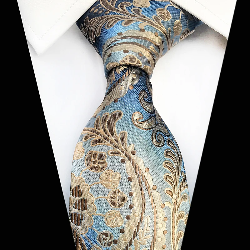 

High Quantity 18 Styles Men 8CM Silk Tie Fashion Paisley Floral Party Wedding Classic Business Tie Woven Mens Wide Necktie Gifts