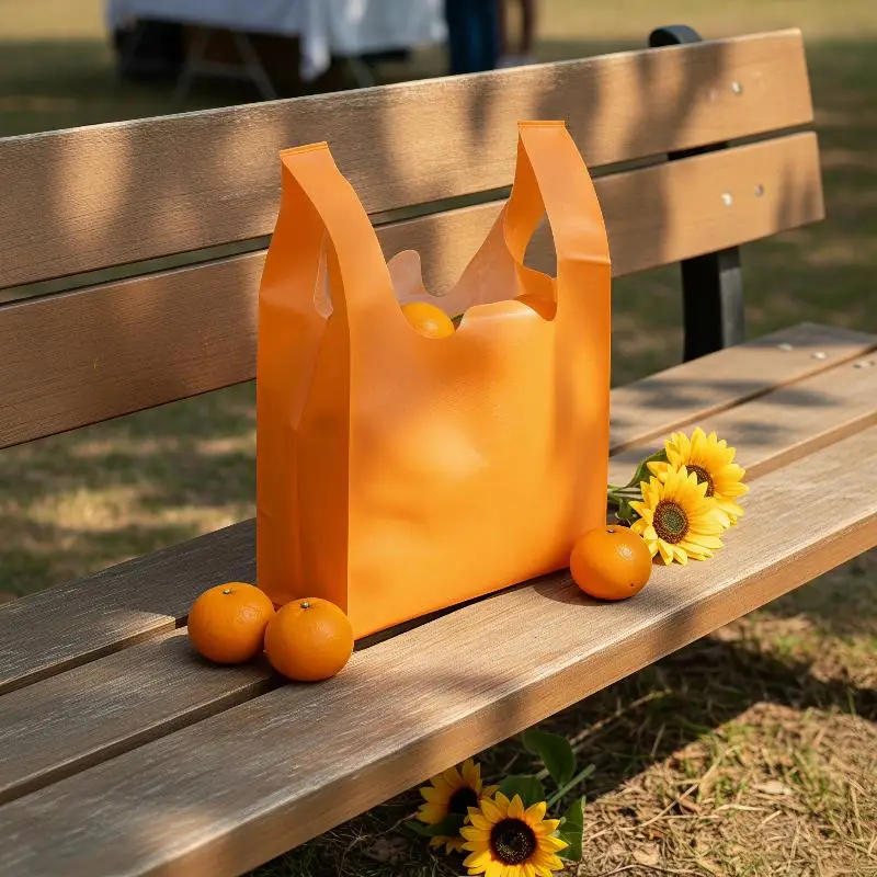 Non Woven Shopping Bags 10 PCS Reusable Vest Bags Assorted Colors For Supermarket Grocery Use Wholesale Tote Bag Eco Friendly