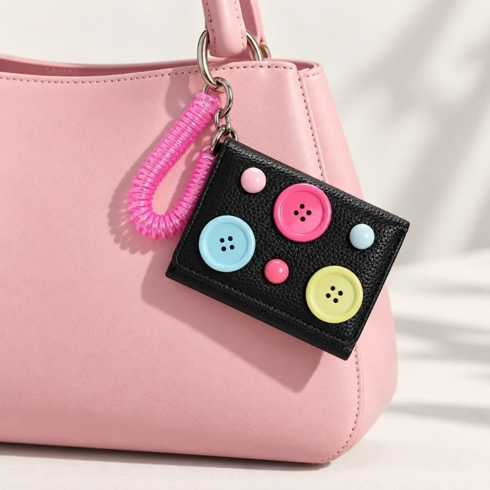 Fashion PU Leather Short Wallet Multi Card Slots Large Capacity Money Bag Cute Dopamine Coin Purse for Women Girls