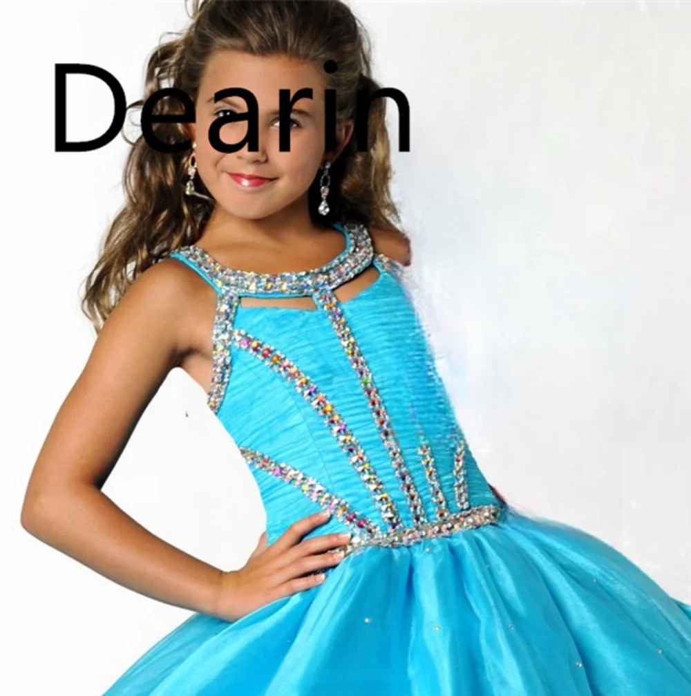 Customized Dearin Scoop Neckline Ball Gown Floor Length Skirts Flower Girl Dresses