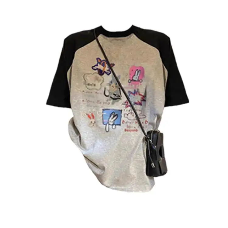 

Женская винтажная цветная футболка очень большого размера Blo ort Sve, повседневная уличная летняя модная одежда больших размеров