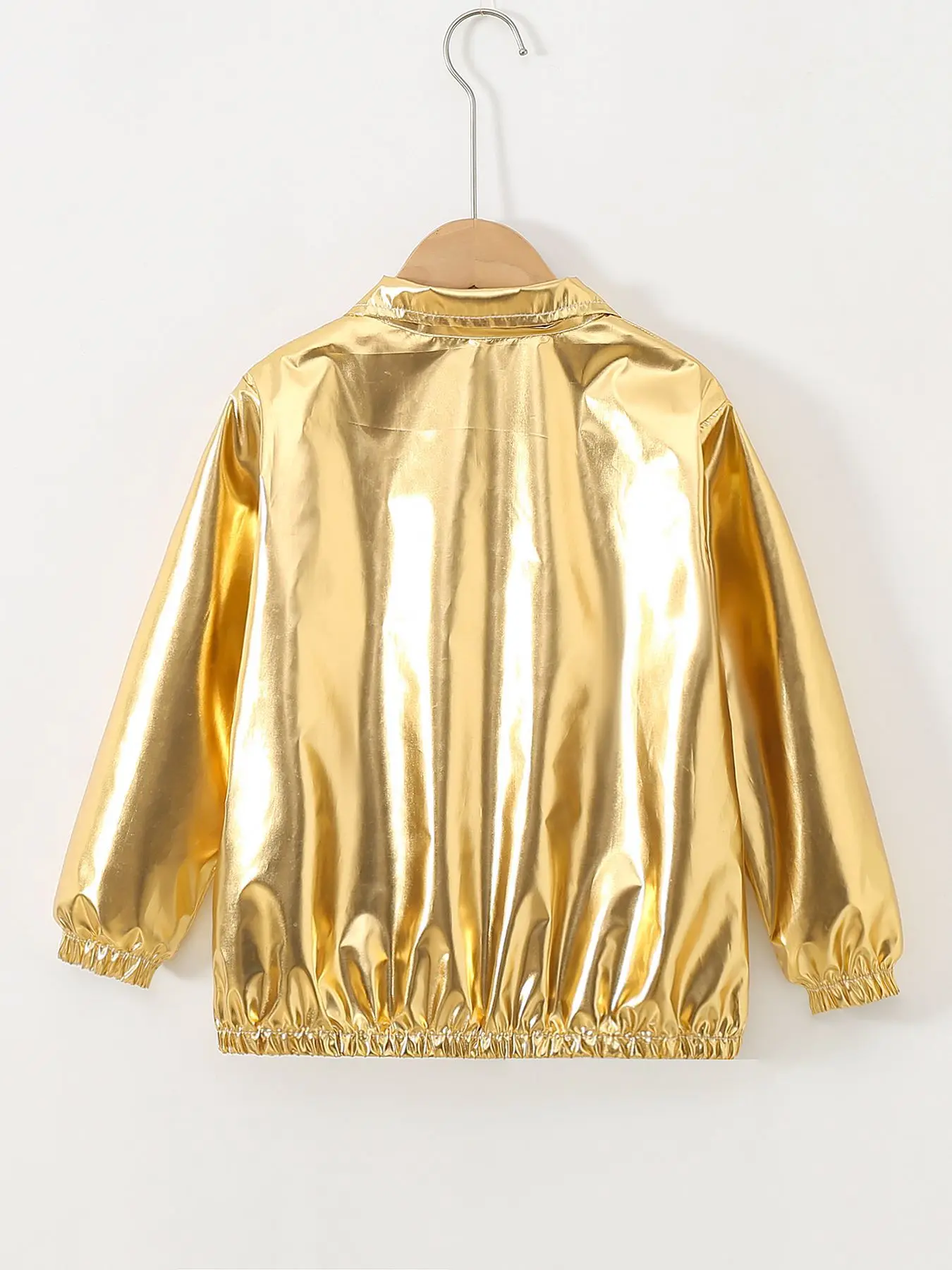 Mädchenjacke für 5-12 Jahre, Herbst, dünn, farbenfroh, glänzend, wasserdicht, Reißverschluss, Revers, Mädchen-Oberbekleidung, neue Kinderkleidung – Detail 17