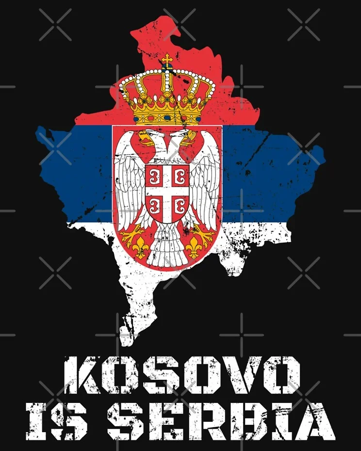 كوسوفو هو صربيا-تي شيرت تجميع الملابس الداعم العلم الصربي. جديد 100٪ قطن قصير الأكمام س الرقبة تي شيرت عارضة الرجال الأعلى