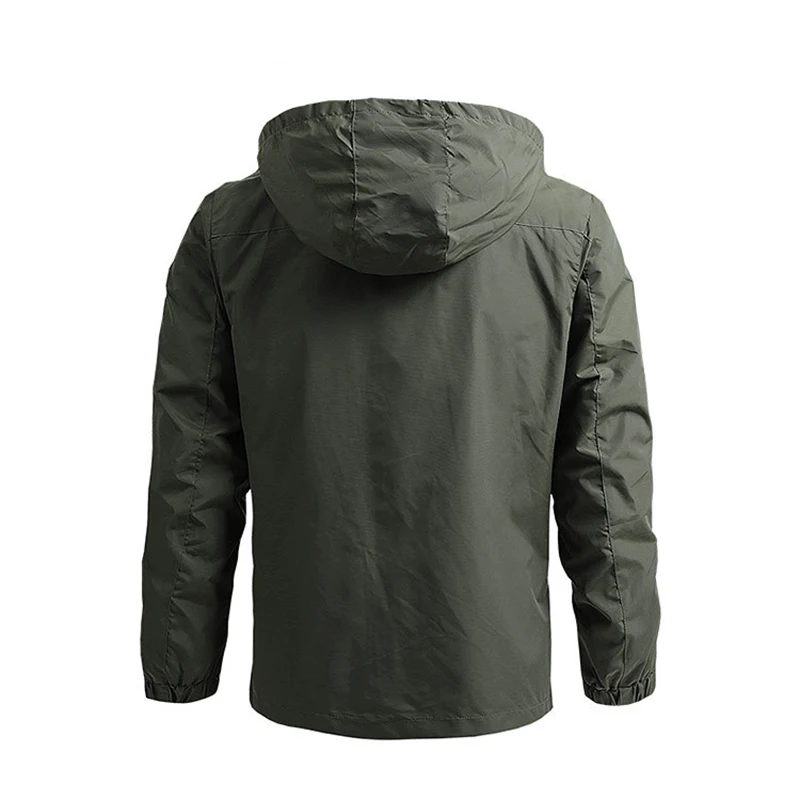 New Men Outdoor Waterproof Jacket Plus Size Windbreaker Rain Coat Breathable Fishing Camping Tactical Jackets Male Clothing 2024