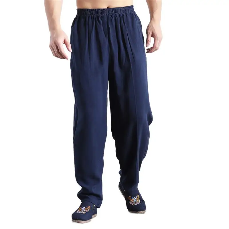 

New Spring Plus Size M-5XL 6XL Sweatpants Mens Summer Casual Loose Cotton Linen Pants Black Grey 9 Colors Oversized Trousers