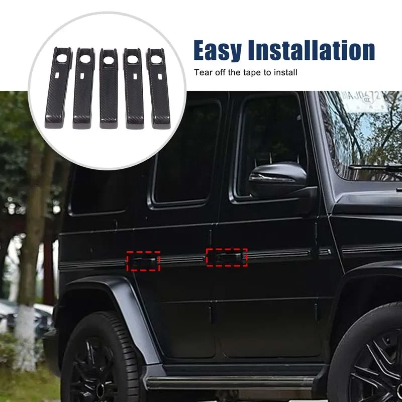

5Pcs Real carbon fiber For Mercedes-Benz G-Class W465 2025+ car exterior handle cover decorative sticker protection accessories