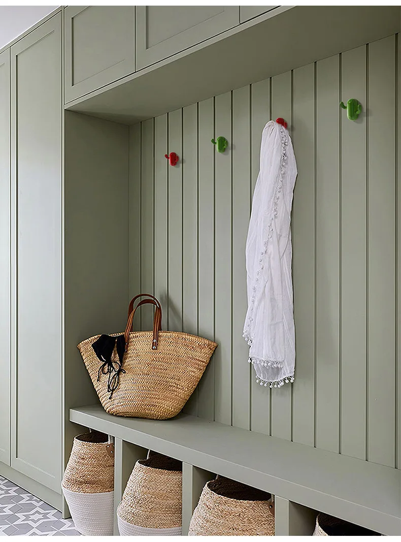 Küchen schrank Lagerung Kaktus Wand haken Kleber praktische Topf Pflanze Wand halter Wohnkultur Veranstalter Schlüssel regal Bad Haken badezimmerzubehör badezimmer haken küchen schrank aufbewahrung kleiderbügel schlüss – Detail 13