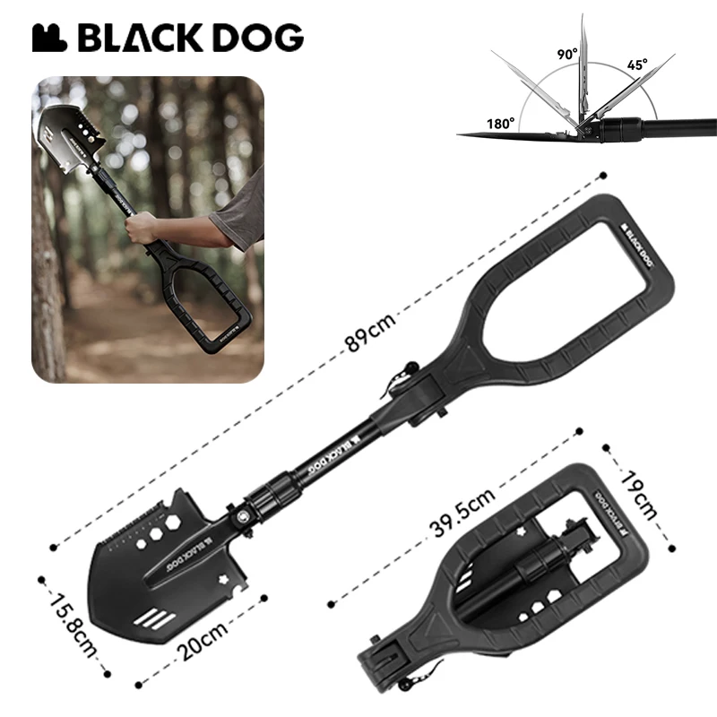 Naturehike BLACKDOG Camping Engineer Shovel Portable Multifunctional Folding Shovel Stainless Steel Outdoor Fishing Hiking Park