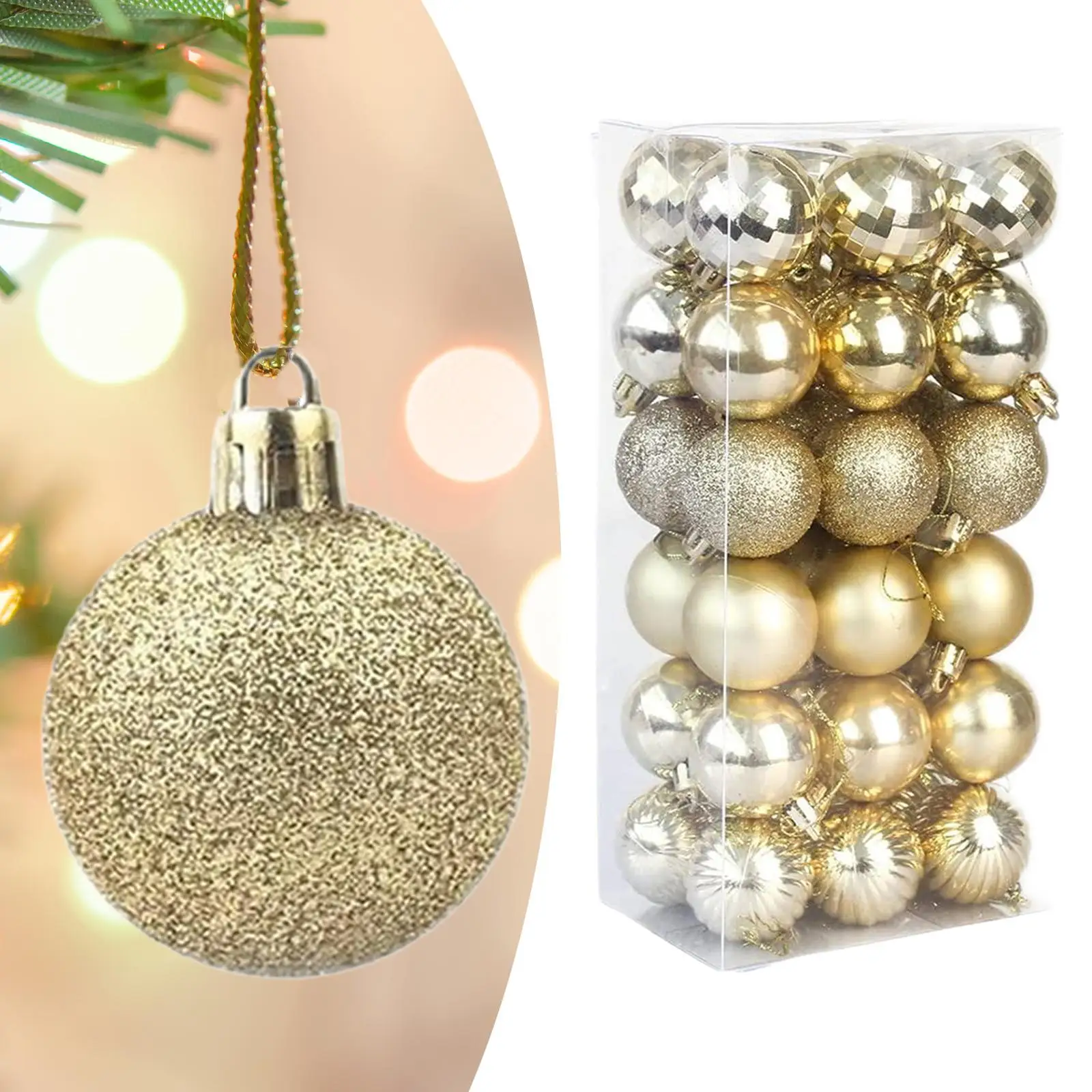 36pcs 6cm Christmas Ball Decoration Set christmas tree hanging balls ornaments Baubles for holiday party wedding xmas decorative