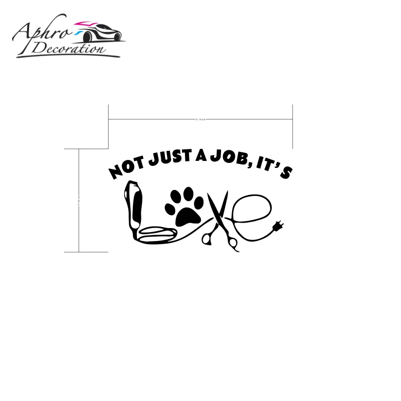 Pet Dog Grooming Not Just A Job it's Love Window Viny Wall Stickers Animal Groomer Love Qutoe Glass Decals  423