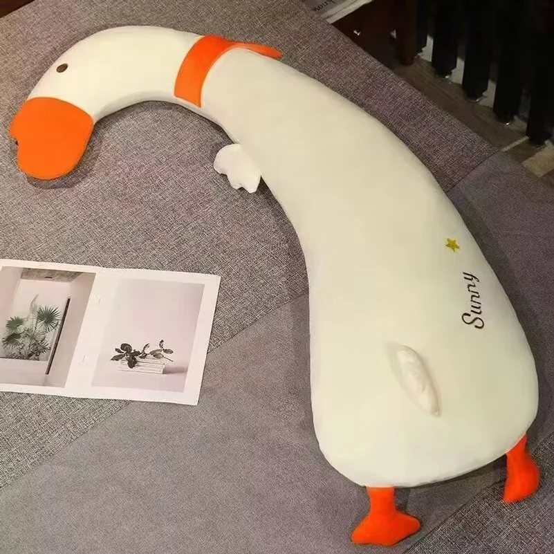 Extra-largelong and adorable dinosaur or white goose plush pillowperfect for cuddlingsleepingor as a decorativecushionforthehome